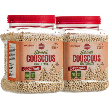Barons Original Israeli Couscous Toasted Pasta | 100% Natural Pearled Noodles For Salads, Soups & Side Dishes | Cooks In 10 Minu