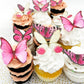 Sugar Robot Inc. Edible Butterflies Cake Toppers, Large Size 3 inches, Pink