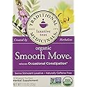 Traditional Medicinals Organic Smooth Move with Senna Herbal Tea, Relieves Occasional Constipation, (Pack of 2) - 32 Tea Bags To