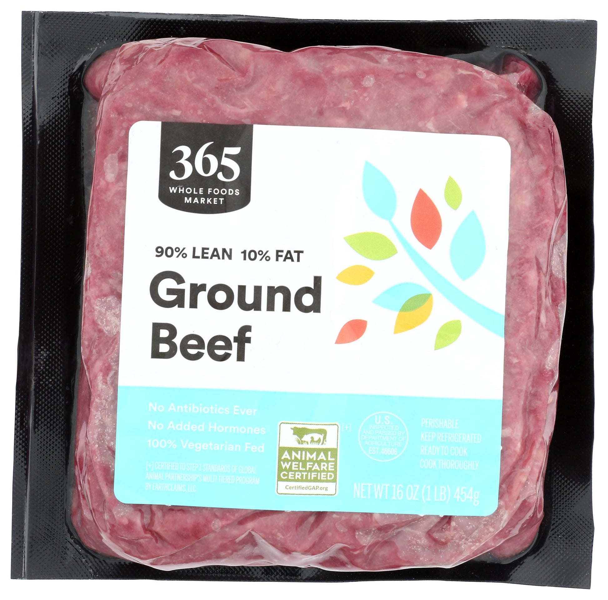 365 By Whole Foods Market, Ground Beef 90% Lean/10% Fat, 16 Ounce