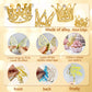 44 Pcs Gold Crown Cake Decoration 16 Pcs Mini Crown Tiny Crown With 24 Pcs Butterfly Wall Decors And 4 Pcs Birthday Cake Topper