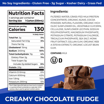 Orgain Clean Protein Shake - 20g Whey Protein, Gluten Free, Ready to Drink, 11 Fl Oz (Pack of 4), Creamy Chocolate Fudge