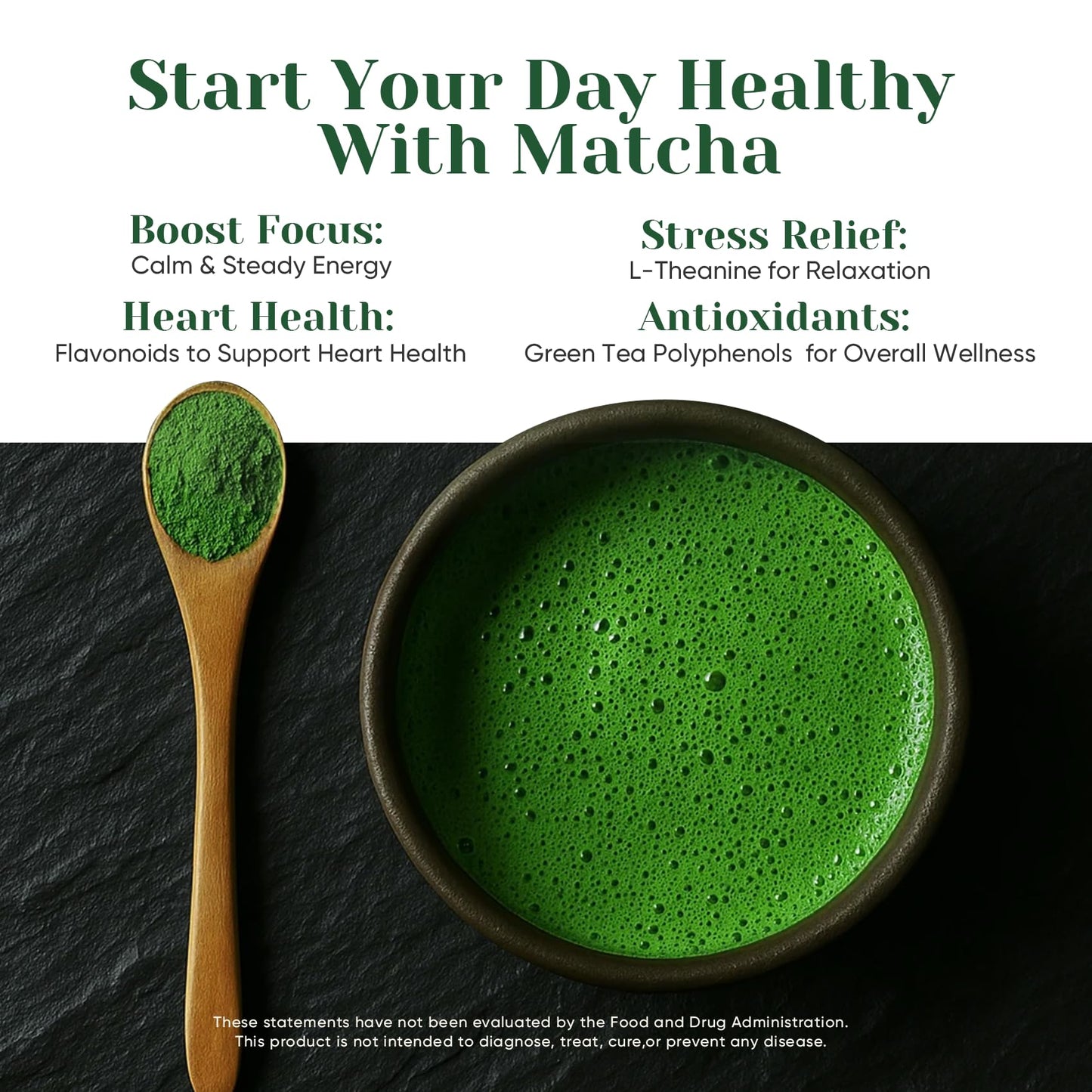 Venture Pal Ceremonial Grade Matcha Powder, Premium First Harvest Green Tea Powder - 100% Pure Matcha Tea, Vegan, Gluten-Free, S