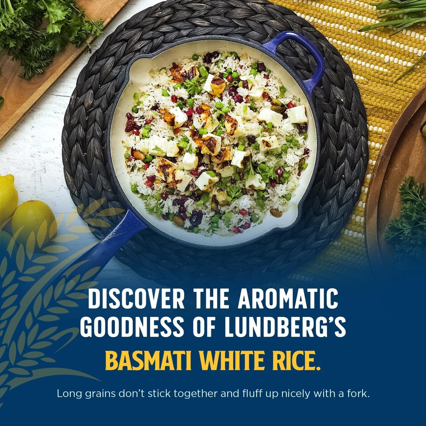 Lundberg Basmati Rice, Organic Long Grain White Rice - Non-Sticky, Fluffy Aromatic Rice, Vegan Food, Healthy Meals, Gluten-Free