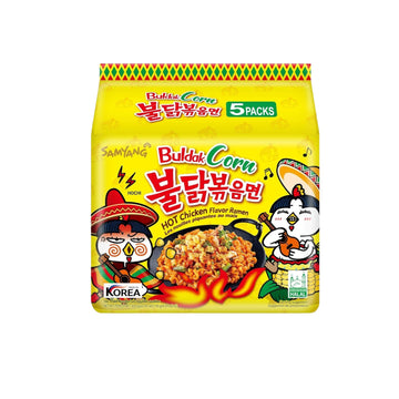 (10 Packs) Buldak Ramen Noodles - Corn Flavor - Hot Chicken Stir-Fried Ramen - Creamy & Savory Heat - Imported Korean Instant No