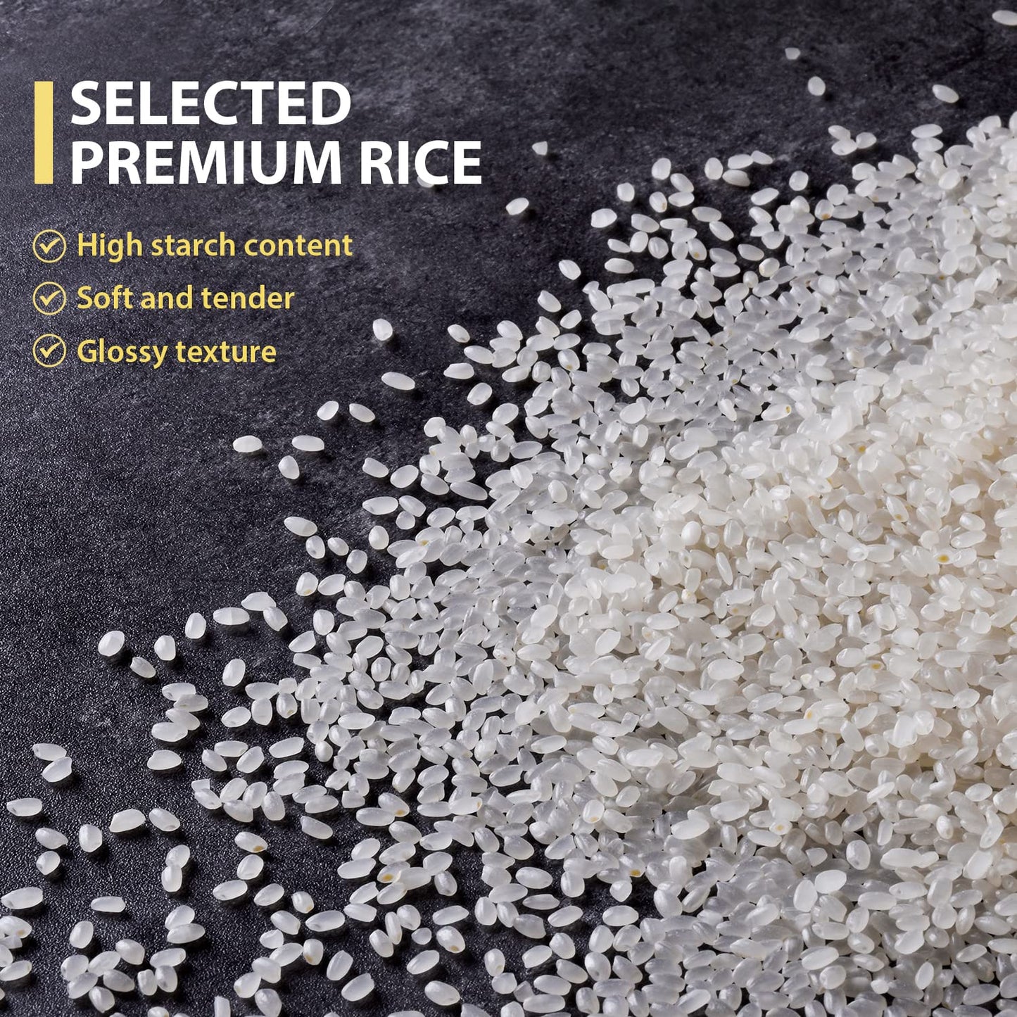Soeos Premium Sushi Rice, Calrose Rice, Medium Grain, White Sticky Rice, 5 Pound