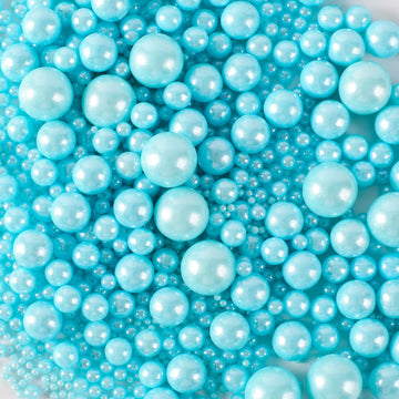 Kasvan Blue Pearl Sugar Sprinkles - Edible Candy Pearls 130G/4.58 Oz, Mix Size, Baking Cake Decorations, Ice Cream Toppings And