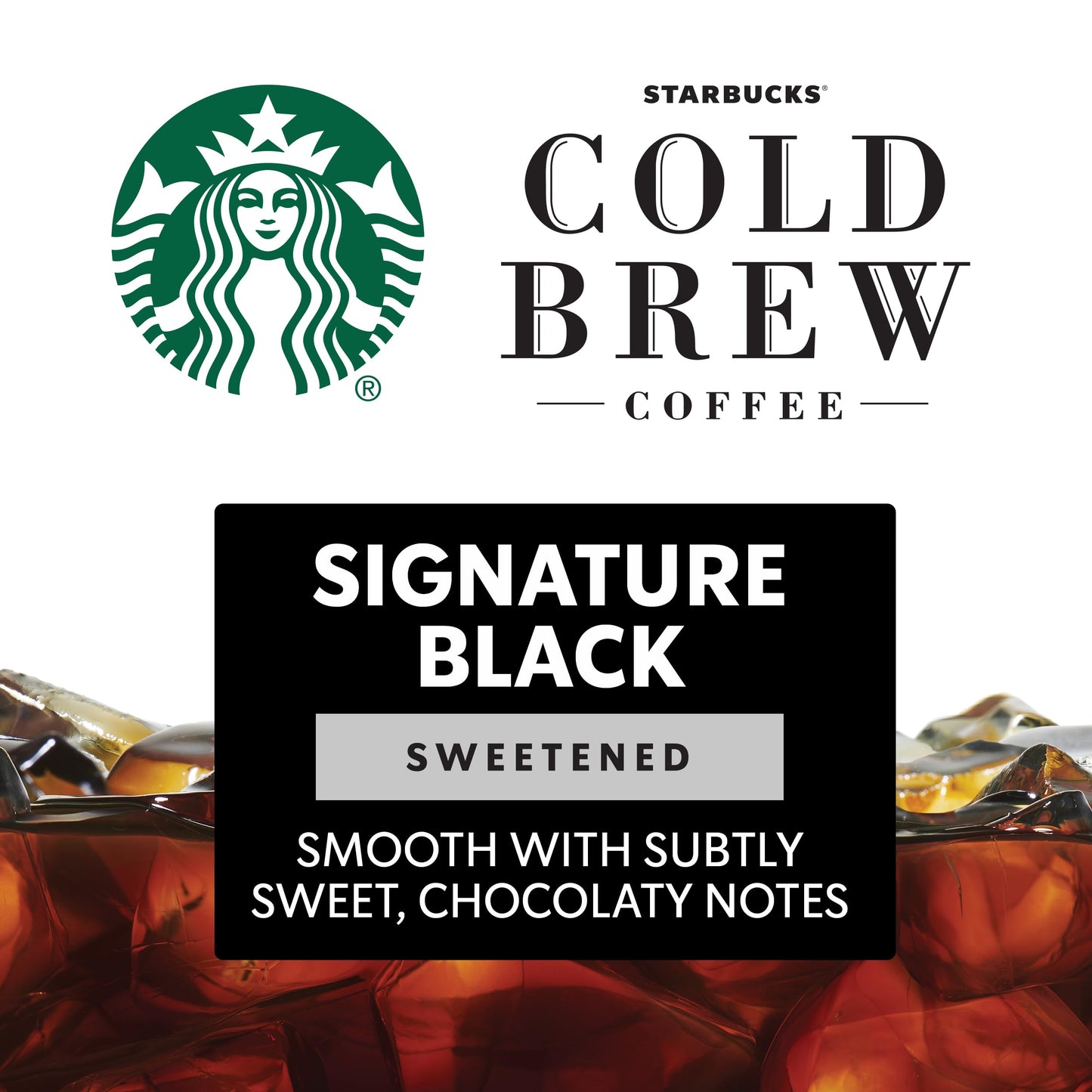 Starbucks Cold Brew Coffee Concentrate, Sweetened Signature Black, 100% Arabica, Multi-Serve Bottle (32 Fl Oz)
