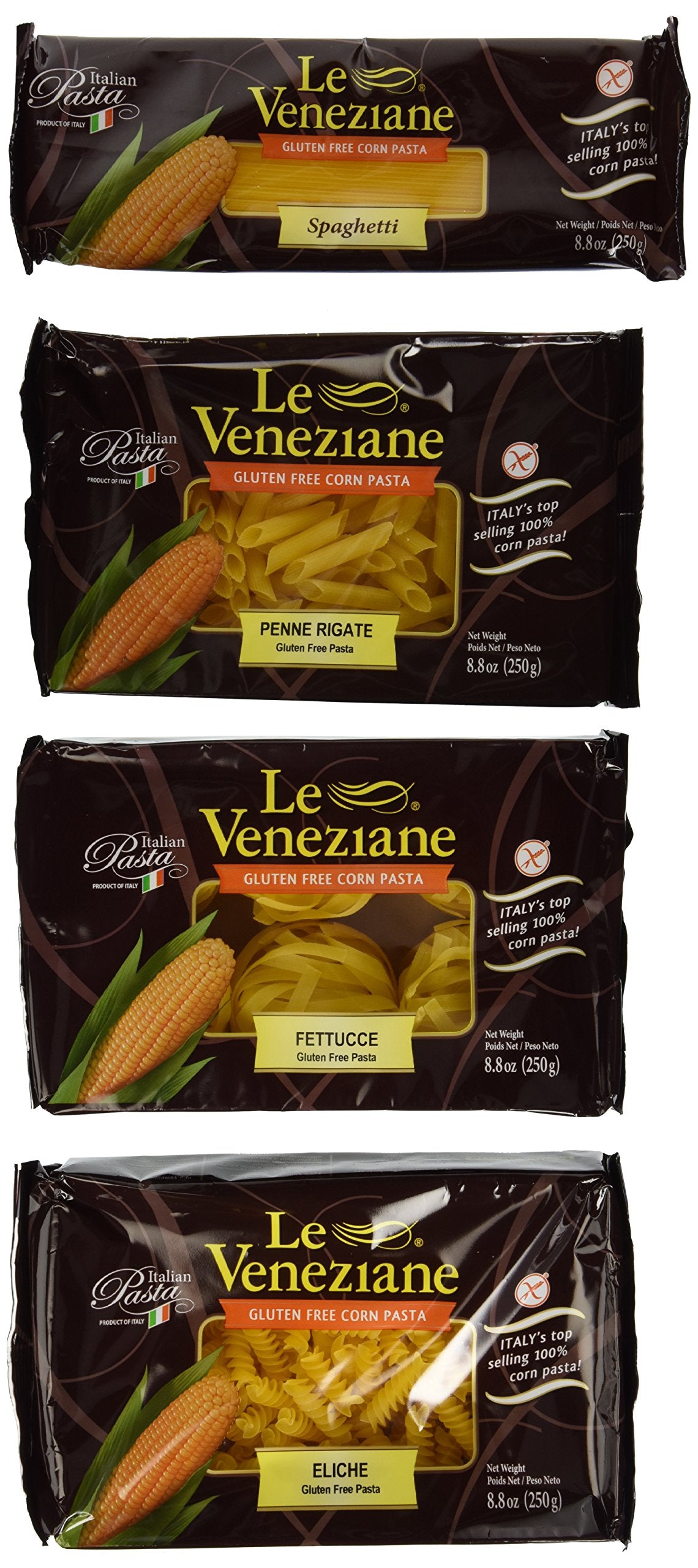 Le Veneziane Gluten Free Pasta Variety Pack, 8.8 Ounce (Pack Of 4)