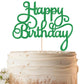 EONNCNT Happy Birthday Cake Topper - Green Glitter Paper Decoration - Model MOUCCT-HB