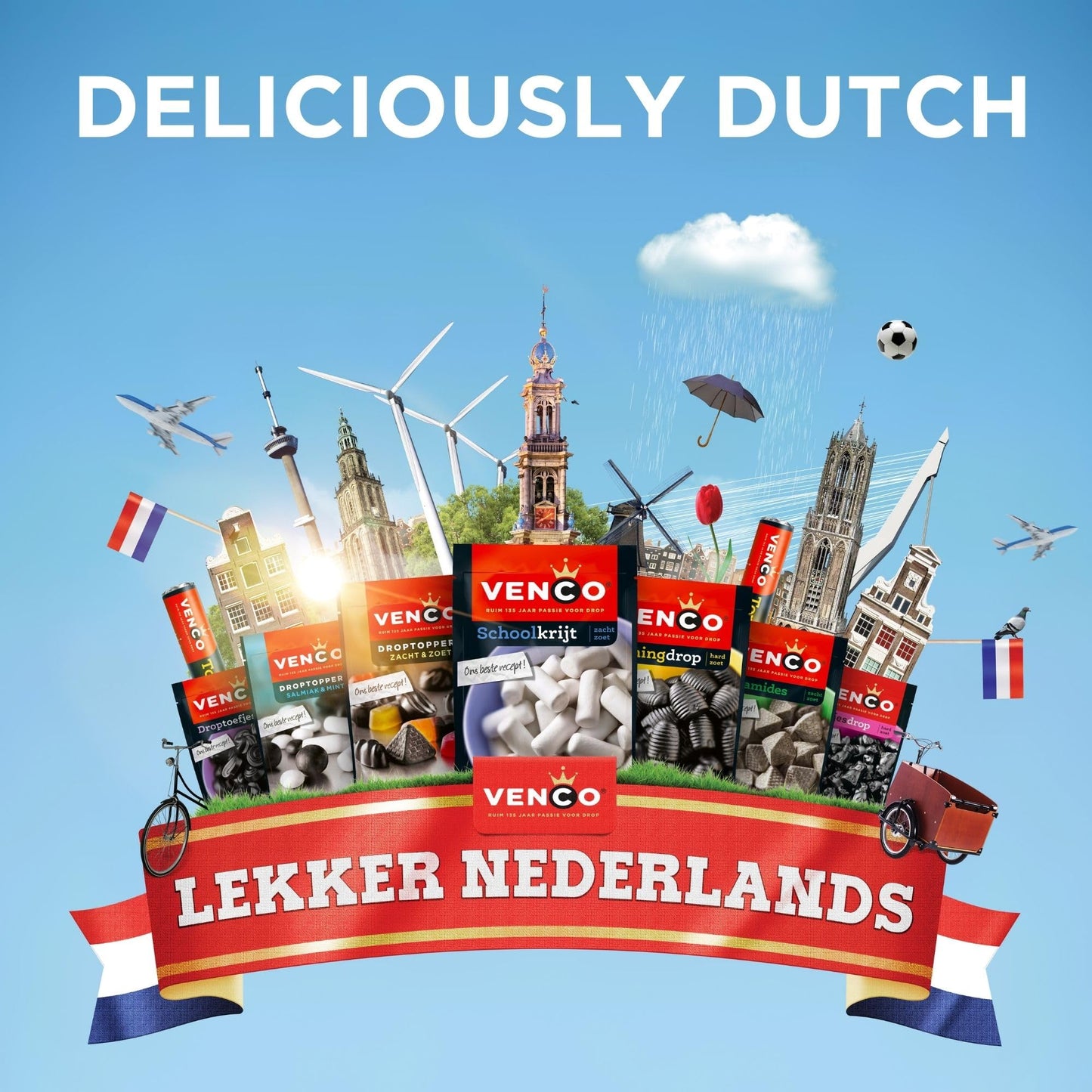 Venco Griotten Licorice Candy - Soft Sweet and Salted Licorice Squares, Sugar Coated Anise Liquorice Candies, Original Dutch Lic