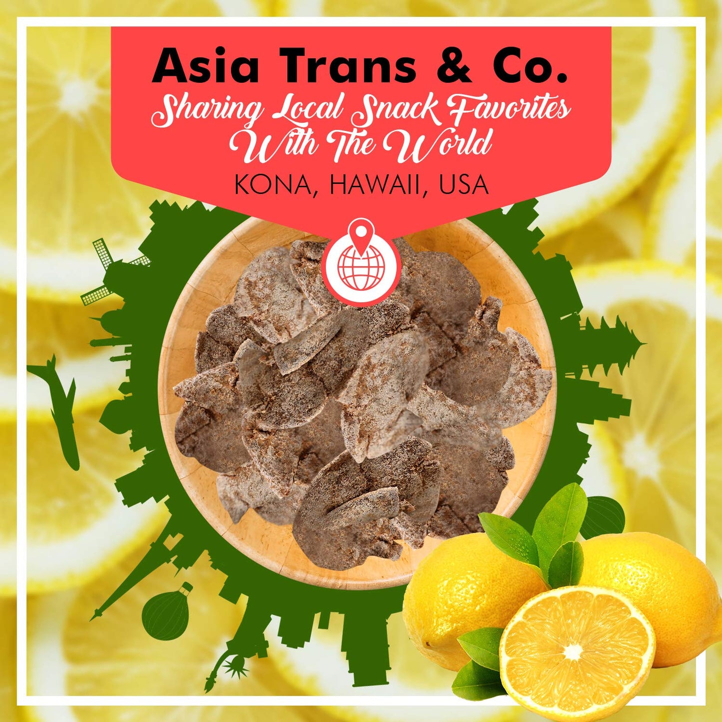 Dried Preserved Whole Lemon - Dehydrated Fruit Peel Snacks, Whole Lemon   Seed Slices, Li Hing Mui Preserved, Asian-Style