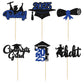 Gyufise 24Pcs 2025 Graduation Theme Cupcake Toppers Deep Blue Glitter Class Of 2025 Diploma I Did It Congrats Grad Cap Cupcake P