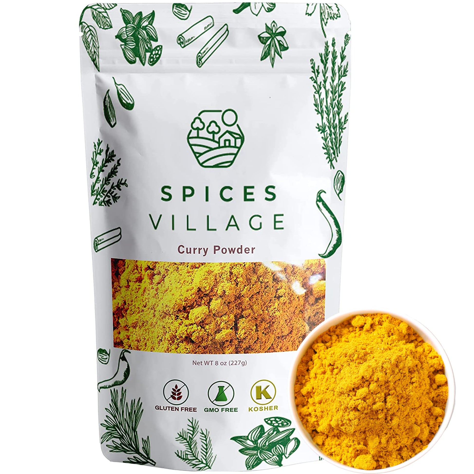 Spices Village Yellow Indian Curry Powder [8Oz] - Spicy Curry Blend Seasoning For Cooking, Natural Medium Madras Curry Mix, Kosh