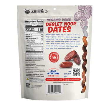 Made in Nature Organic Dried Fruit, Deglet Noor Dates, 20oz Bag - Non-GMO, Unsulfured Vegan Snack