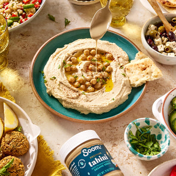 Soom Foods Ground Premium Sesame Tahini Paste 11Oz (2 Pack) | Silky Smooth Texture In Hummus, Dips, Dressings | Vegan, Nut-Free, Gluten-Free, Kosher, Keto, Paleo, Whole30