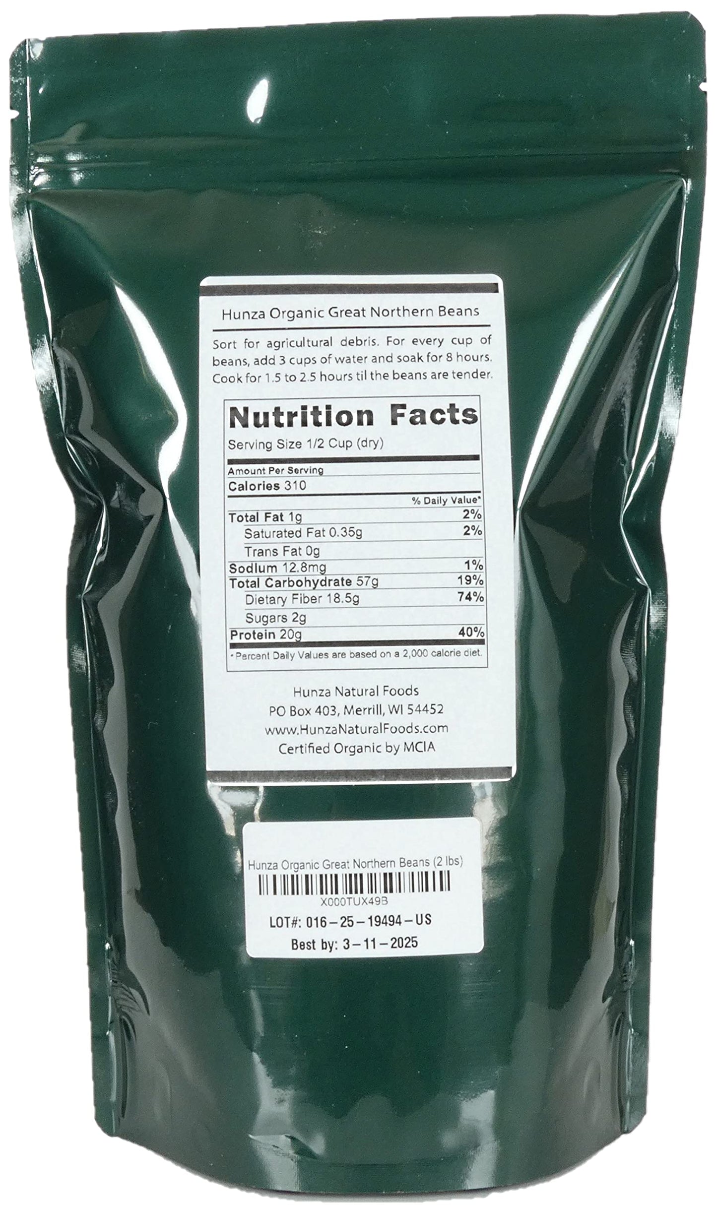 Hunza Organic Great Northern Beans (2 Lbs)