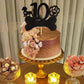 1 Pcs 10Th Birthday Cake Topper Black Glitter Dog Paw Ten Years Old Birthday Puppy Dog Bone Cake Pick For Let'S Pawty Baby Showe