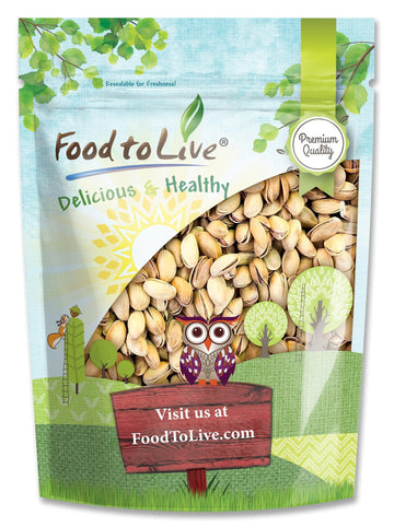 Food to Live Pistachios, Roasted and Salted, 1.5 Pounds - California Dry Roasted Pistachios with Sea Salt, In Shell, Kosher, Veg