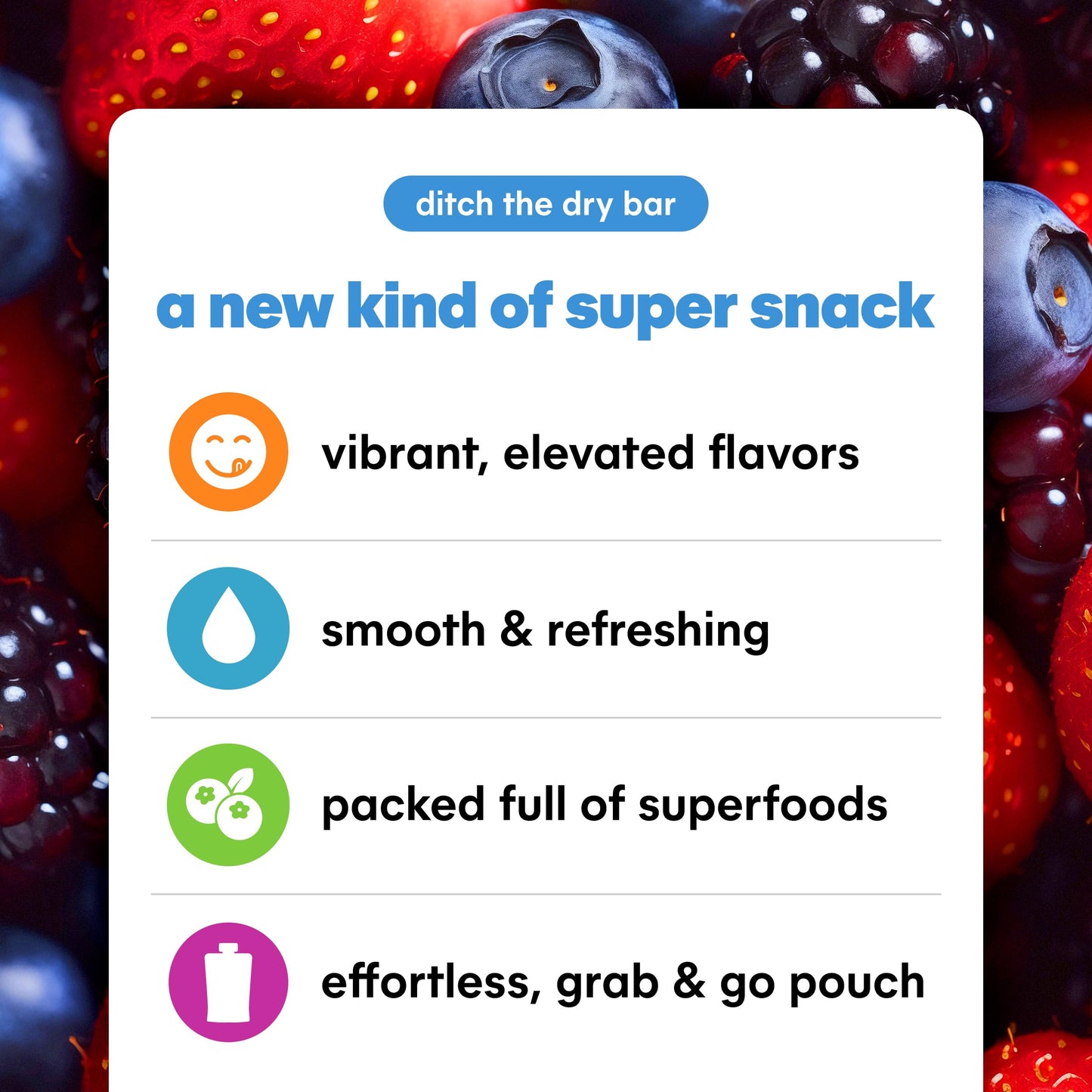 Noka Superfood Fruit Smoothie Pouches, Super Berry With Immune Support, Healthy Snacks With Elderberry, Flax Seed, Plant Protein