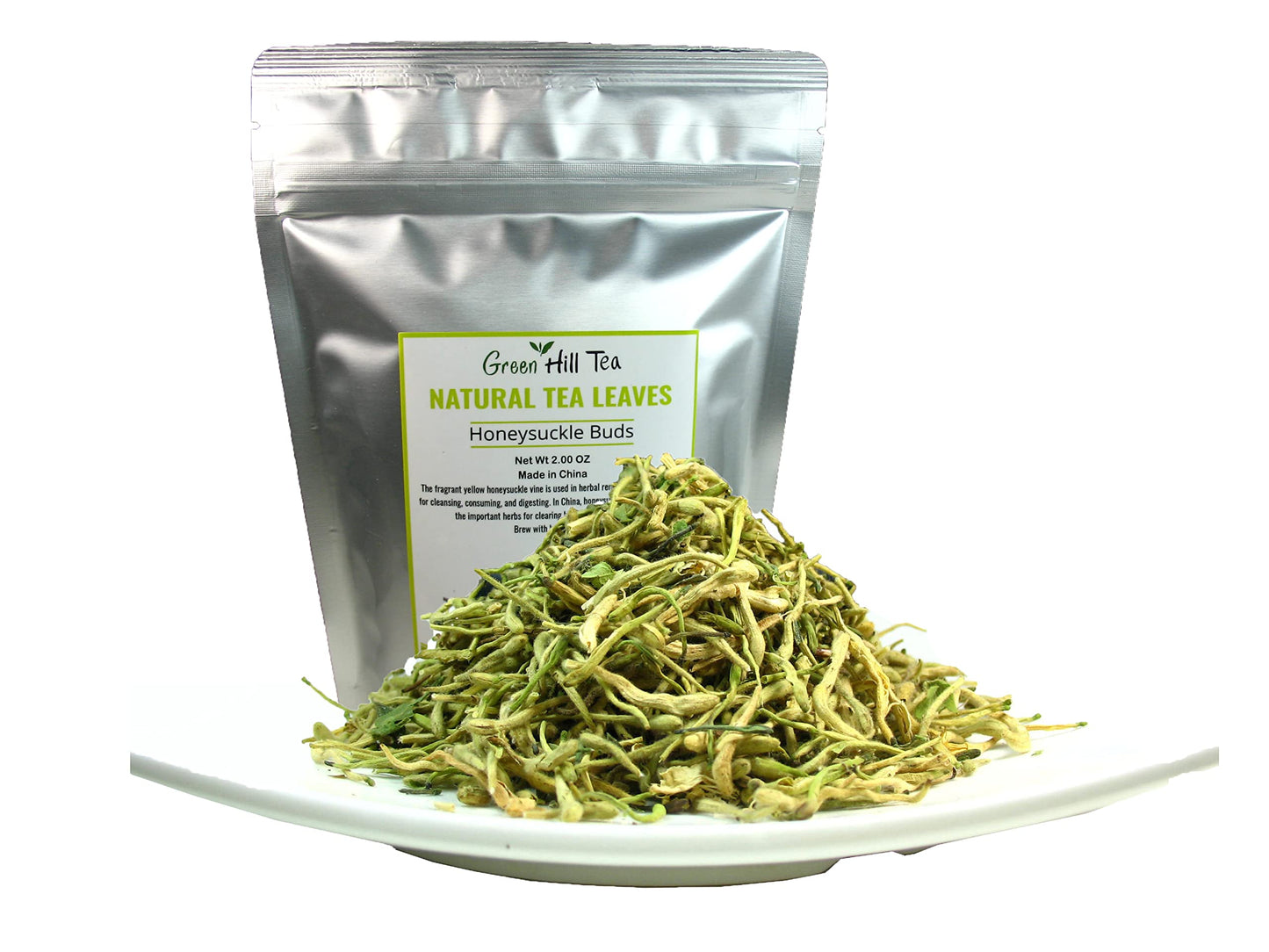 Greenhilltea traditional health herbs 2 OZ (56grams)  Honey suckle dried herbal tea honeysuckle buds  100% Natural  Caffeine free