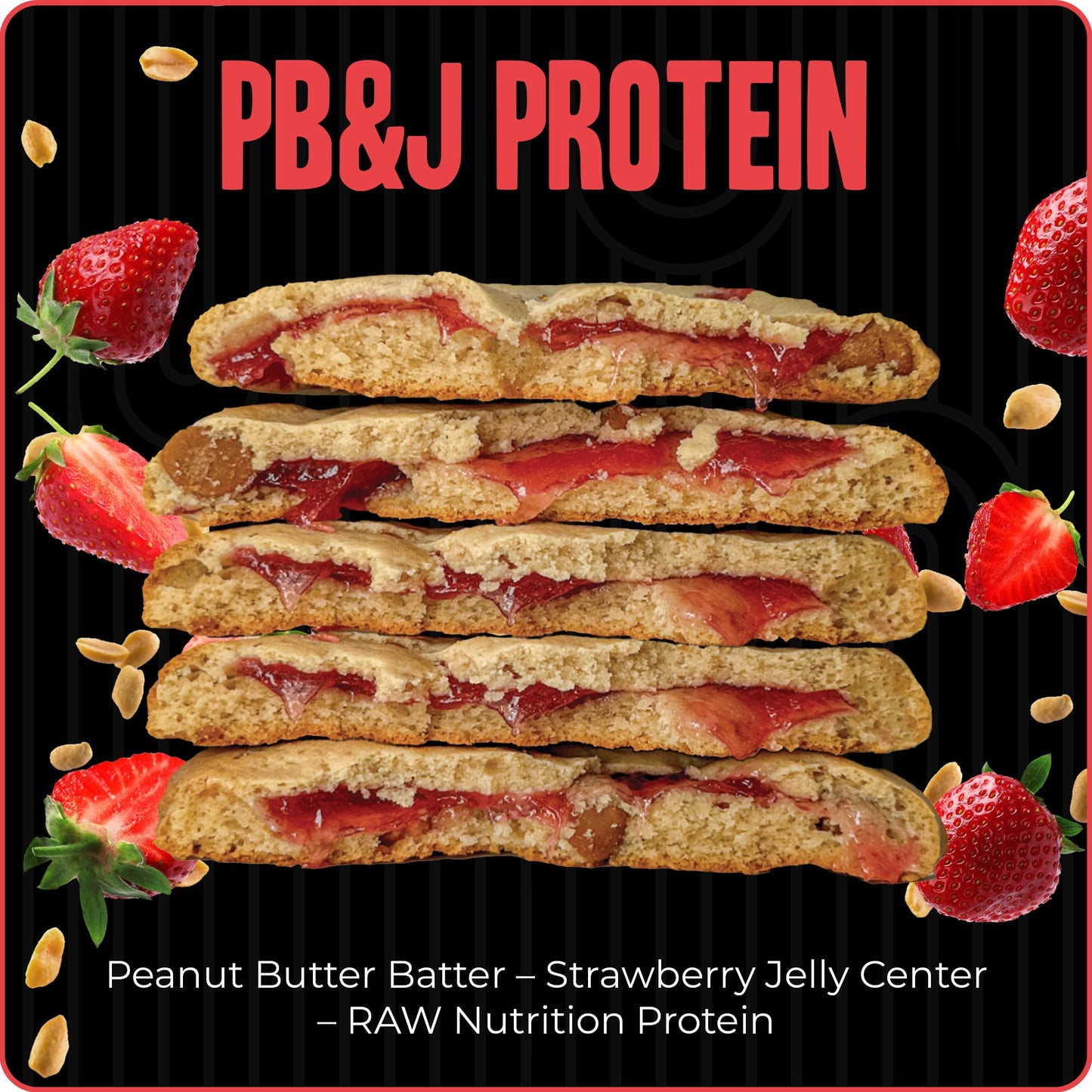 My Cookie Dealer Protein Cookies, Peanut Butter & Jelly (2.2Oz, Pack Of 6) - 17G Protein Per Cookie - Individually Wrapped Worko