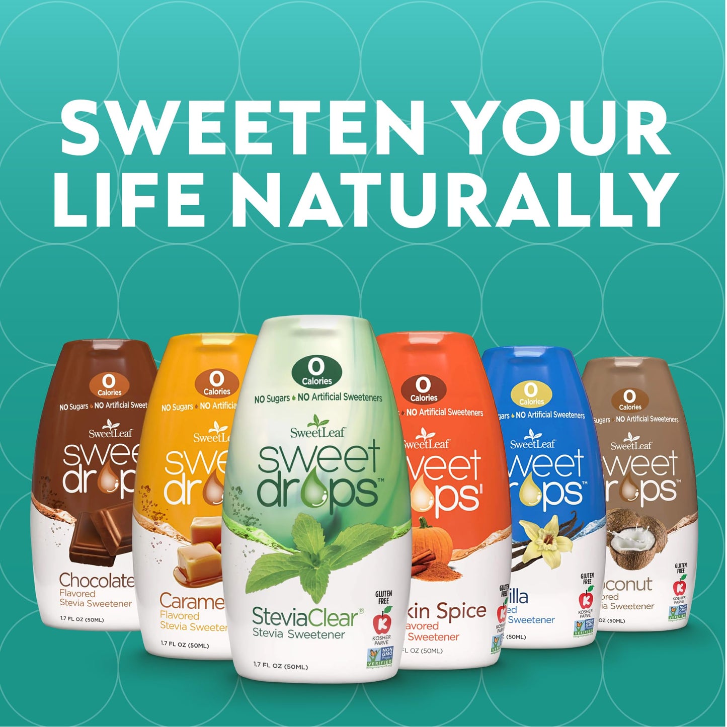SweetLeaf Sweet Drops Variety Pack, 6 Flavors - 10 Fl Oz (Pack of 6), Clear