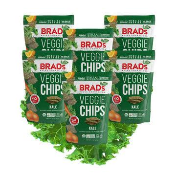 Brads Plant Based Organic Veggie Chips, Kale, 6 Bags, 12 Servings Total-3 Ounce (Pack of 6)