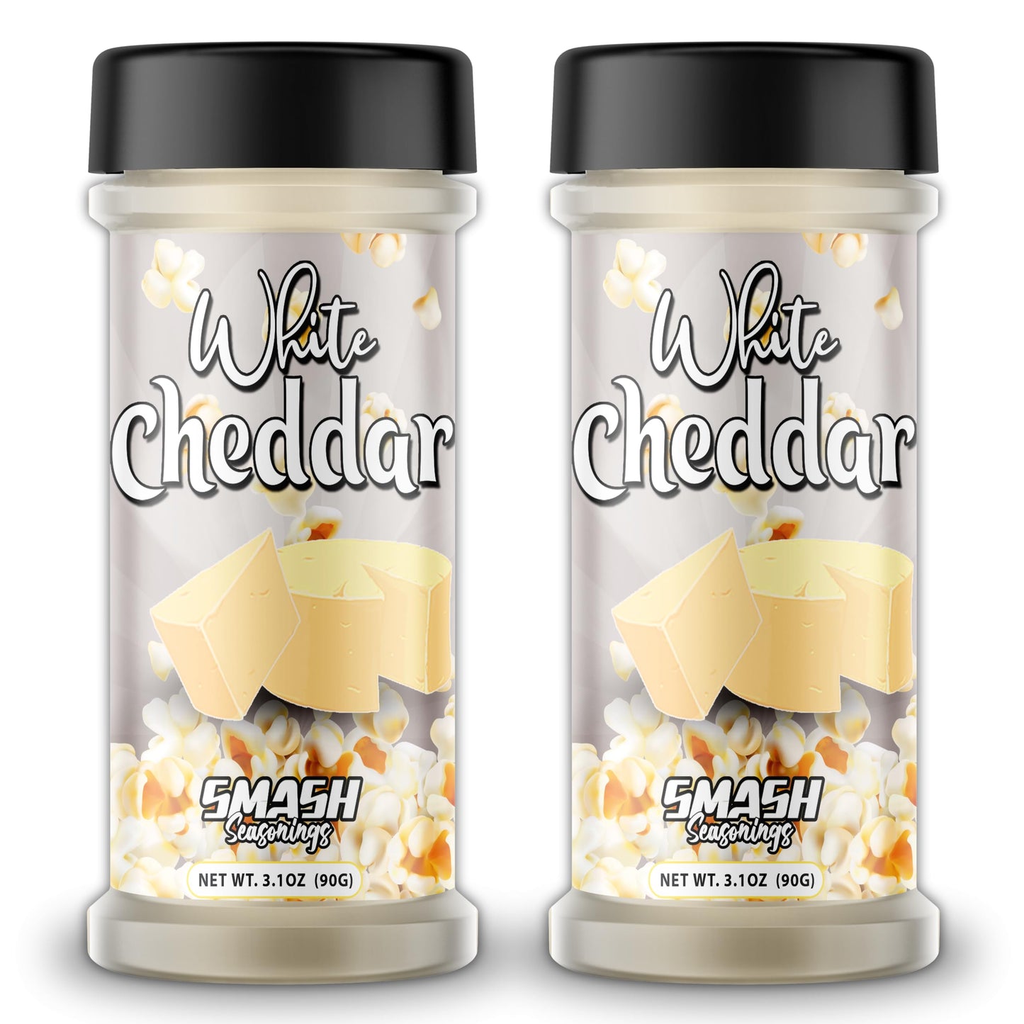 Smash Seasonings White Cheddar Cheese Powder, 2 Pack, 3.1 Ounce Shaker Bottles, Popcorn Flavoring Seasoning
