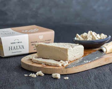 Seed + Mill Halva - Toasted Sesame - Vegan, Kosher, & Gluten Free; Enjoy This Soft, Fudgelike Candy Made From Sesame Paste - Gre