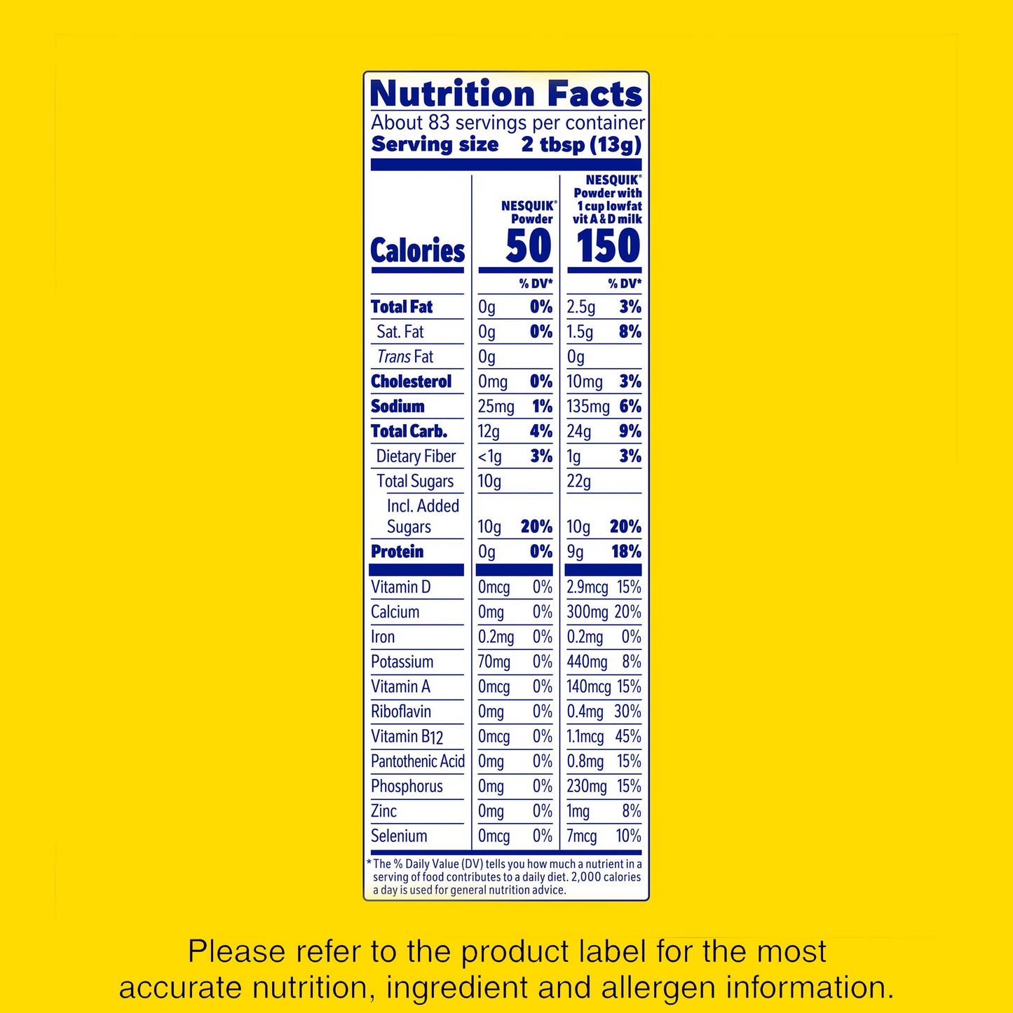 NESQUIK Chocolate Powder 6x38oz Canisters