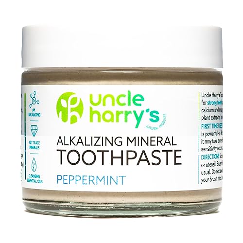 Uncle Harry'S Peppermint Remineralizing Toothpaste | Natural Whitening Toothpaste Freshens Breath & Promotes Enamel | Vegan Fluo
