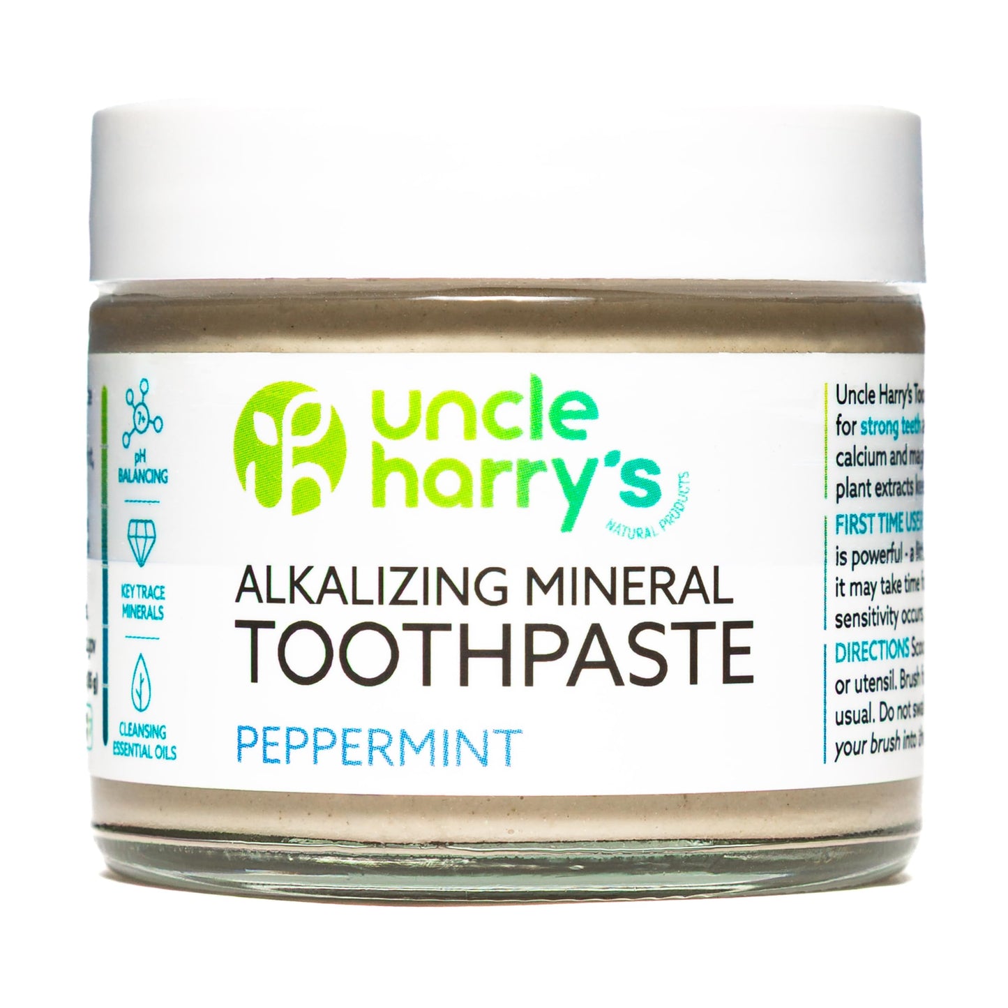 Uncle Harry'S Peppermint Remineralizing Toothpaste | Natural Whitening Toothpaste Freshens Breath & Promotes Enamel | Vegan Fluo