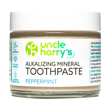 Uncle Harry'S Peppermint Remineralizing Toothpaste | Natural Whitening Toothpaste Freshens Breath & Promotes Enamel | Vegan Fluo