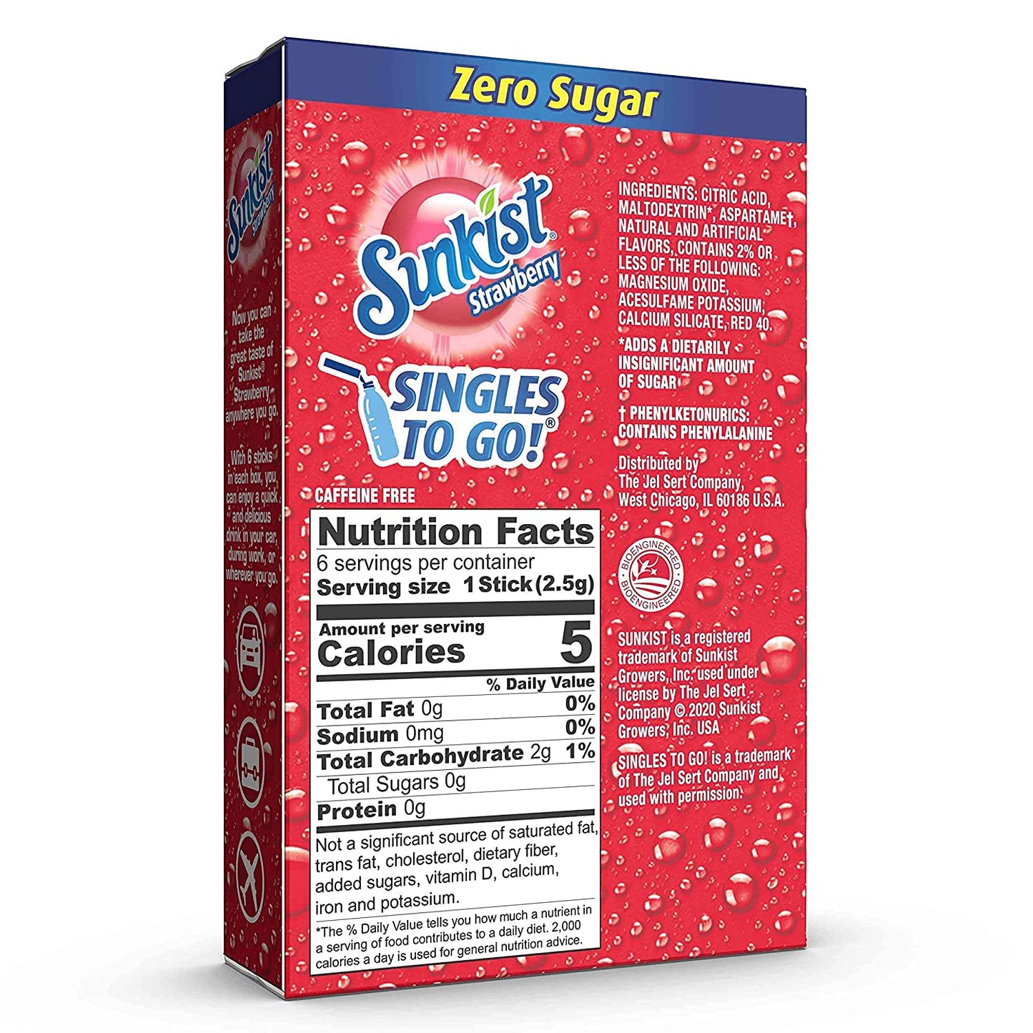 SINGLES TO GO! Drink Mix Strawberry - 6 Boxes, 36 Total Servings, 3.18 Ounce (Pack of 1)