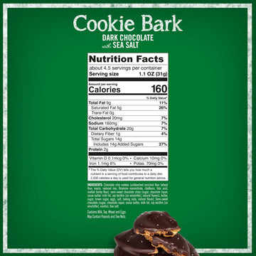 Tates Bake Shop Cookie Bark  Chocolate Chip Cookies with Dark Chocolate and Sea Salt  4-5 oz Bags