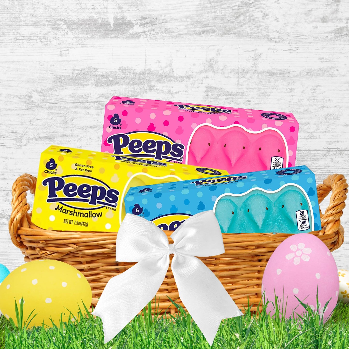 Needzo Peeps Marshmallow Easter Candy Variety, Sugar Coated Fluffy Marshmallows In Assorted Colors, Cute Dessert Toppers, 5 Coun