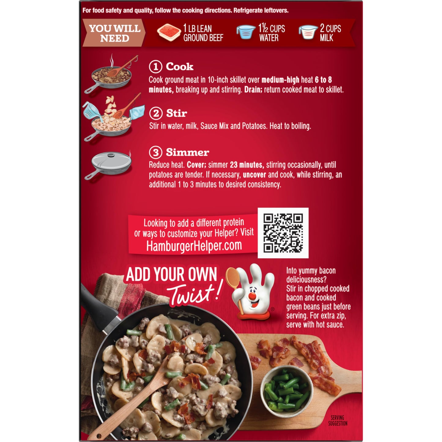 Hamburger Helper Potatoes Stroganoff, 5 oz Pack of 12 - Easy Meal Prep, Convenient Dinner Solution