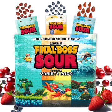 Final Boss Sour Candy Minipacks, Worlds Most Extreme Super Sour Snack Challenge, Free of Artificial Colors, Low Calorie Healthy 