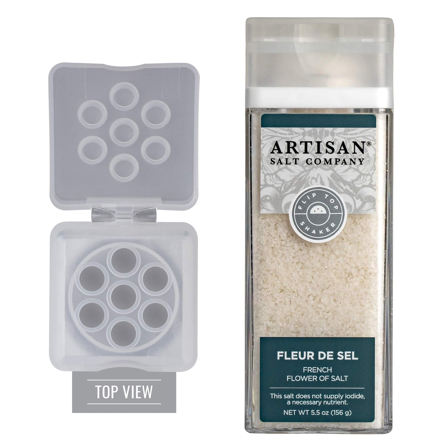 Artisan Salt Company Fleur de Sel French Flower of Salt, Shaker Jar, 5.5 Ounce