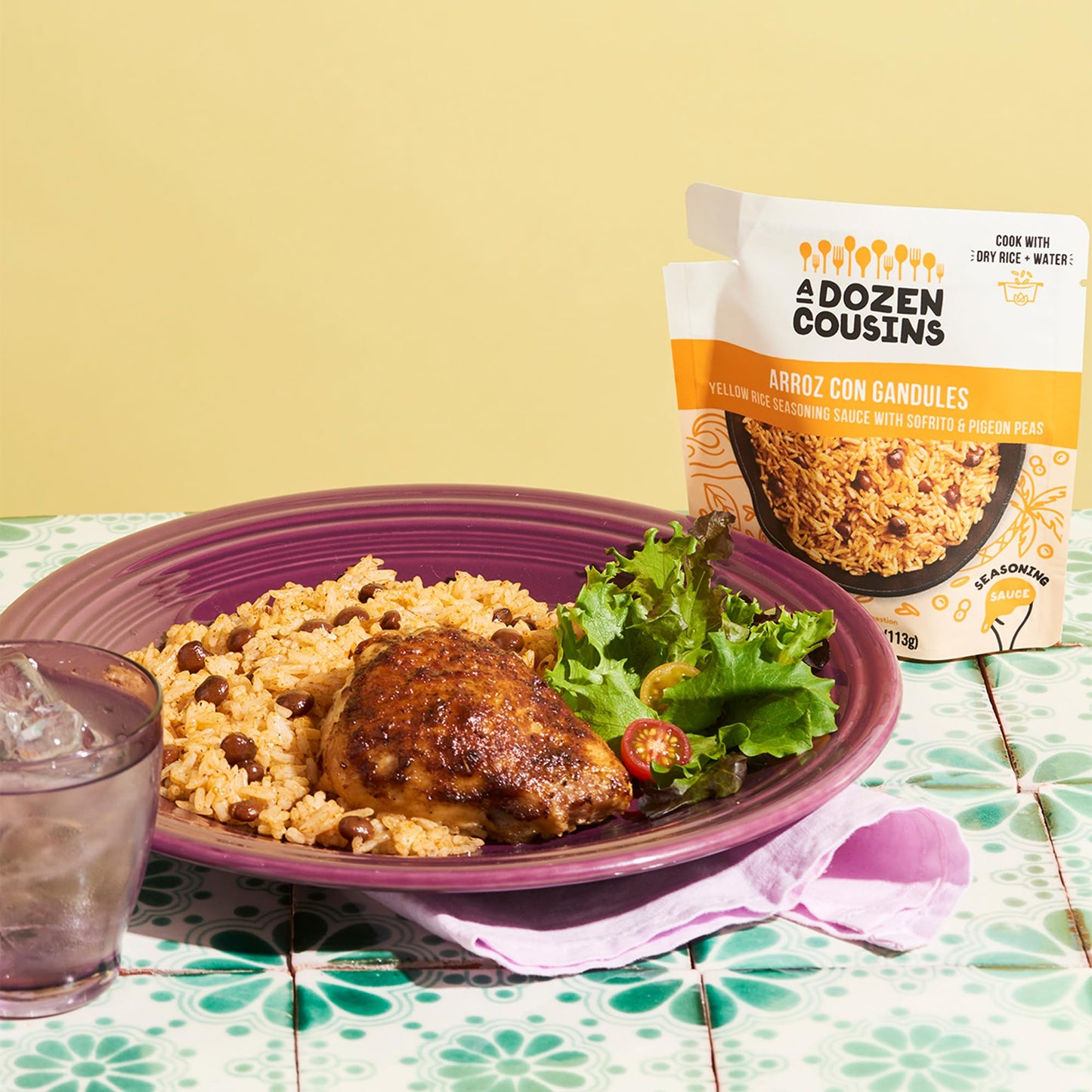 A Dozen Cousins Rice Seasoning Sauce Packets - Season And Prepare Your Own Rice Dishes - 10 Pack - Arroz Con Gandules - 4 Oz Pac