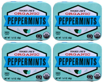 Trader Joe'S Organic Peppermints, 1.41 Oz Tin (Pack Of 4) Gluten Free Vegan
