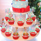 ZHUOWEISM Snowflake Cupcake Toppers - 36 PCS Glitter Winter Theme Picks, Small, Bamboo, Blue