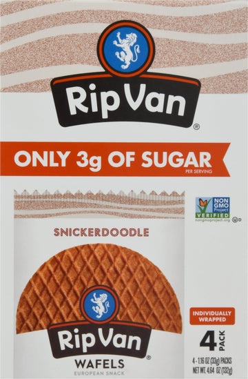 Rip Vanilla Wafels - Wafel Snkrddl Low Sugar 4pk - Case Of 12-4.64 Oz