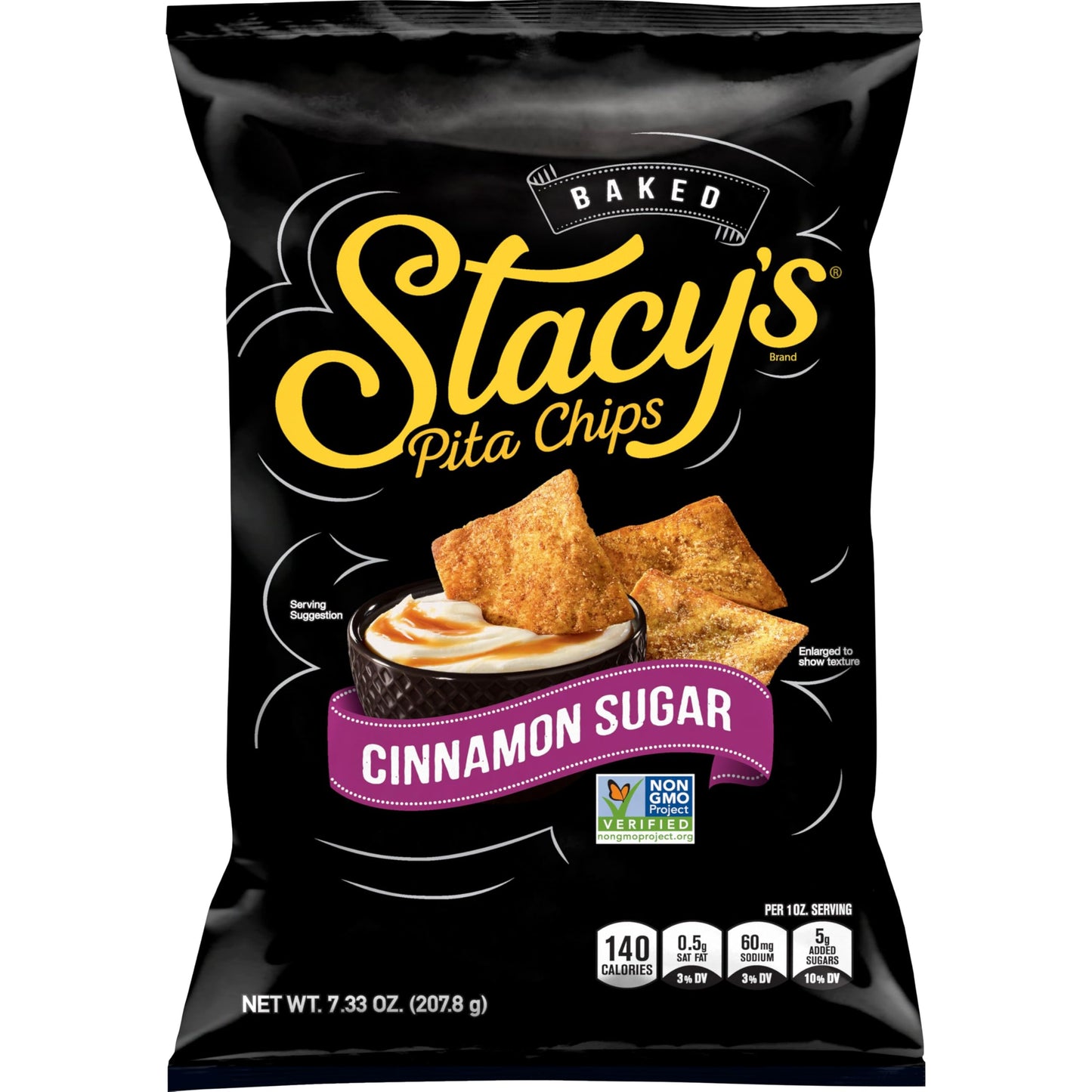Stacys Cinnamon Sugar Pita Chips, 7.3 Ounce, Flavored Snack, Pack of 1
