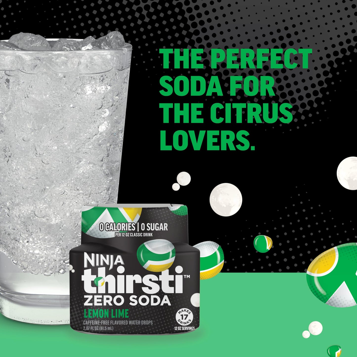 Ninja Thirsti Flavored Water Drops - Zero Calorie Lemon Lime Soda Flavor, Makes 17 Drinks, 3 Pack, 2.23 Fl Oz Each