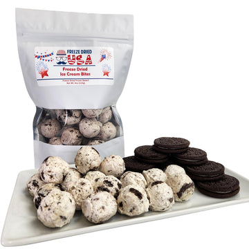 Freeze Dried Ice Cream Bites - Cookies & Cream Flavor - Freeze Dried Ice Cream Candy For Kids & Adults - Perfect Snack For Hikin