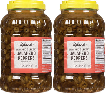 Roland Slice Jalapeno Peppers, 128-Ounce Jar (Pack of 2)