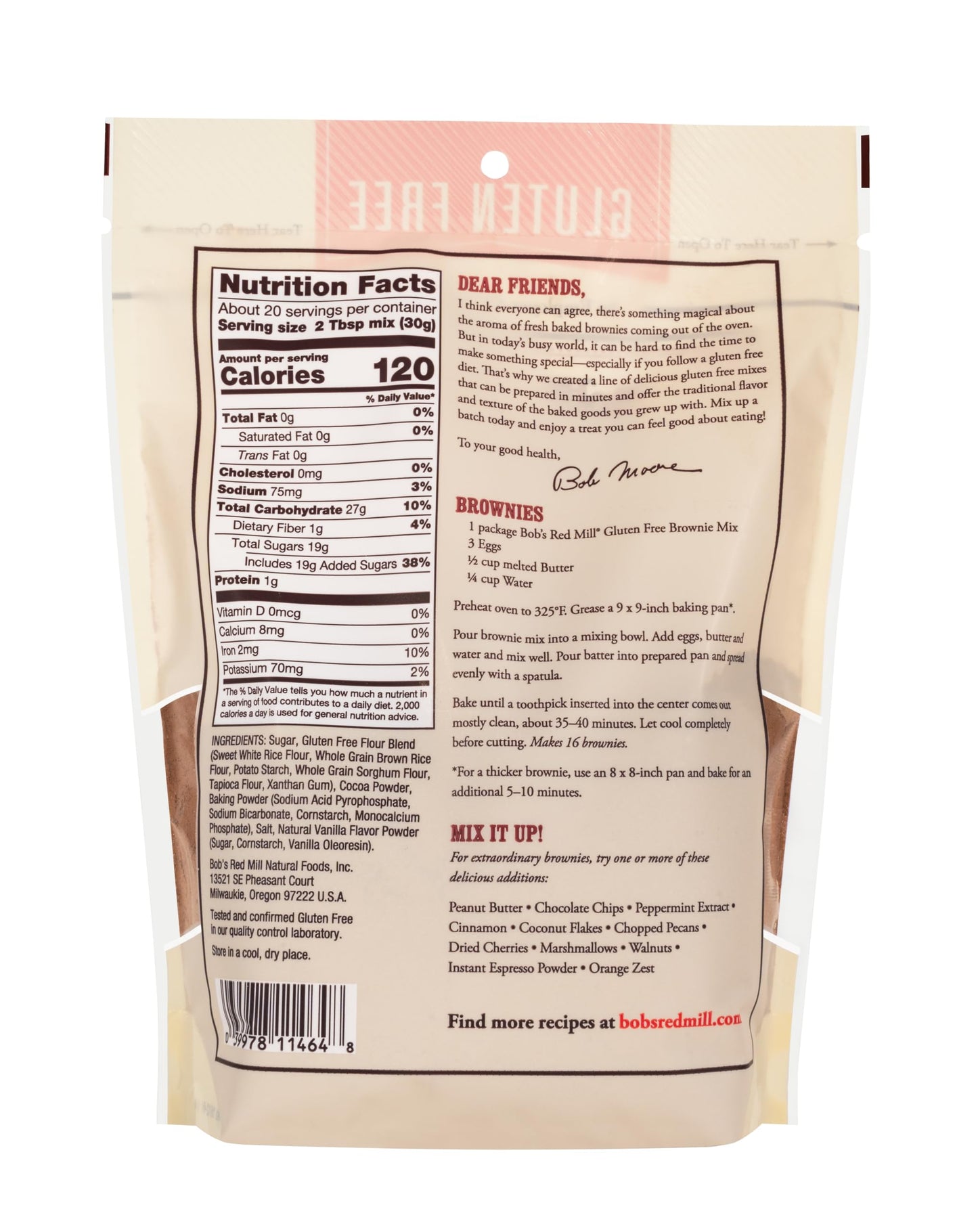 Bobs Red Mill Gluten Free Brownie Mix, 21 Oz Bag (Pack Of 4) - Kosher