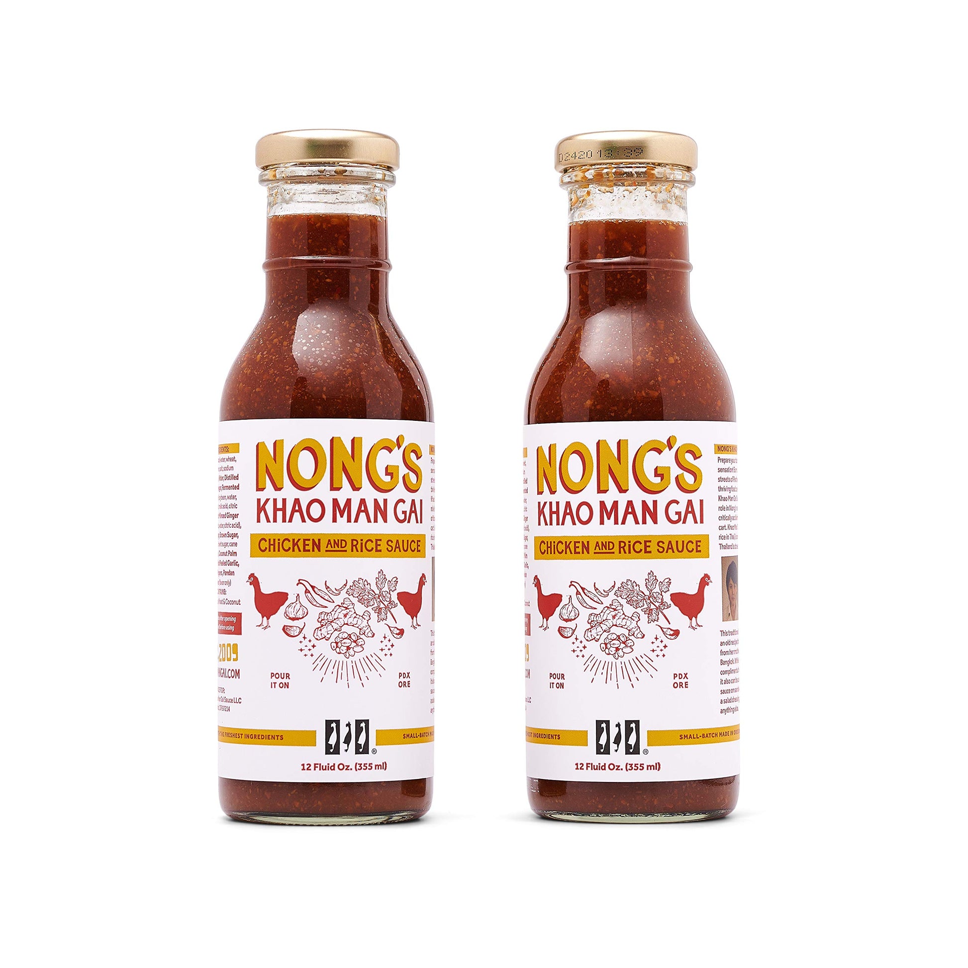 Nong'S Khao Man Gai Sauce - Original - Ginger Garlic Chili Sauce, Chicken And Rice, Portland Oregon - 12 Oz (Pack Of 2)